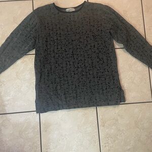 Dressbarn Charcoal Long Sleeve Top